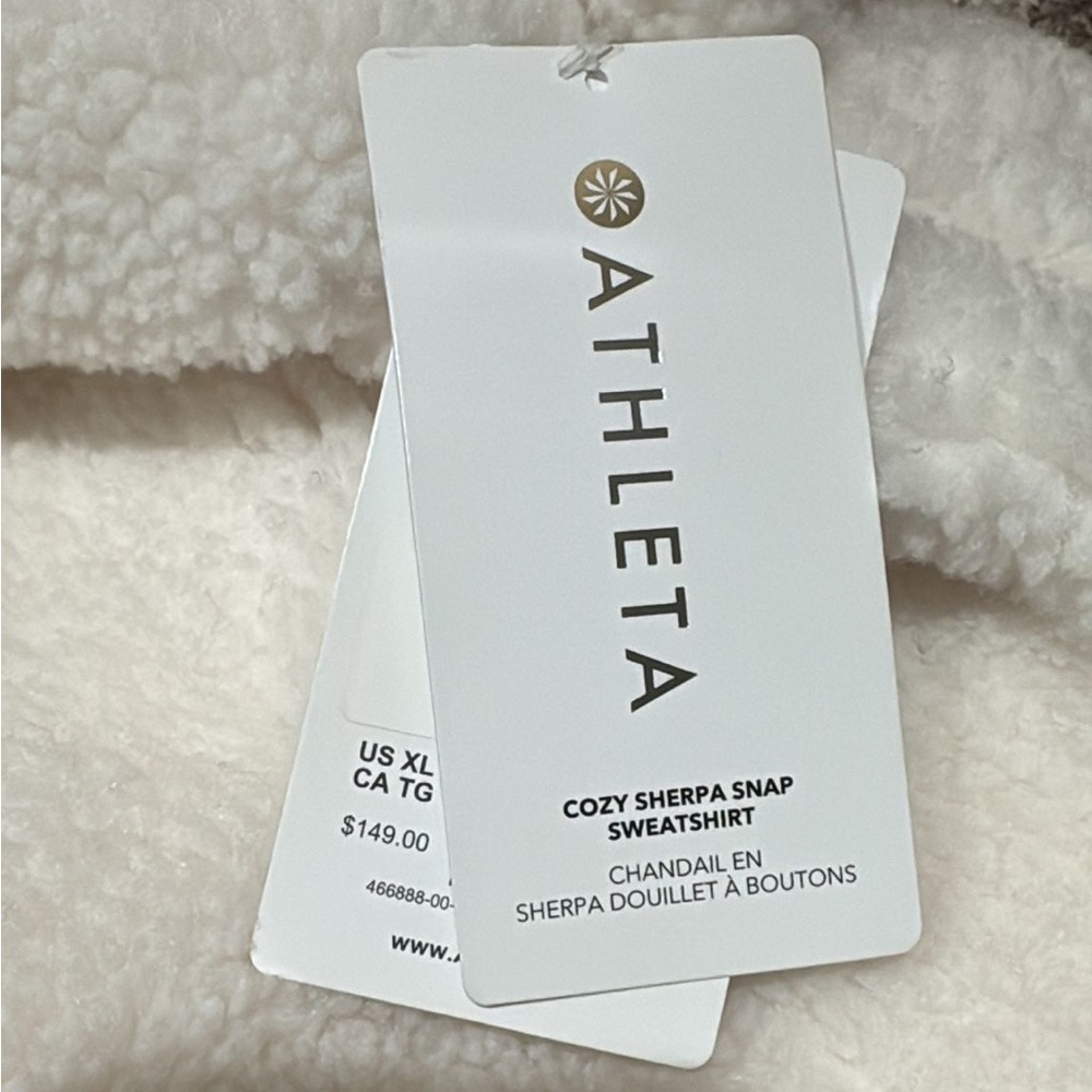 Athleta Cozy Sherpa Snap Sweatshirt // Magnolia White - Picture 6 of 6